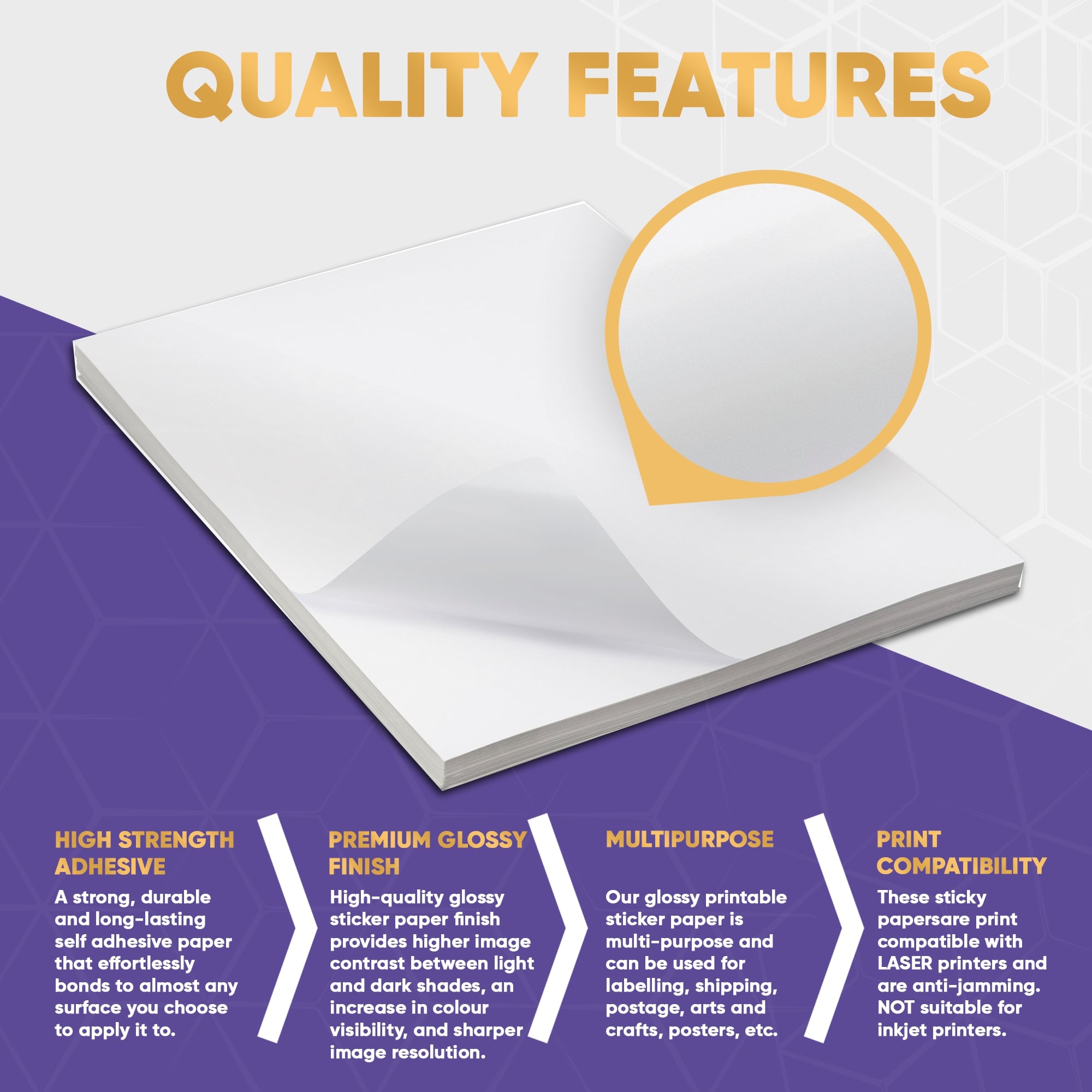 White Blank Sticker Paper