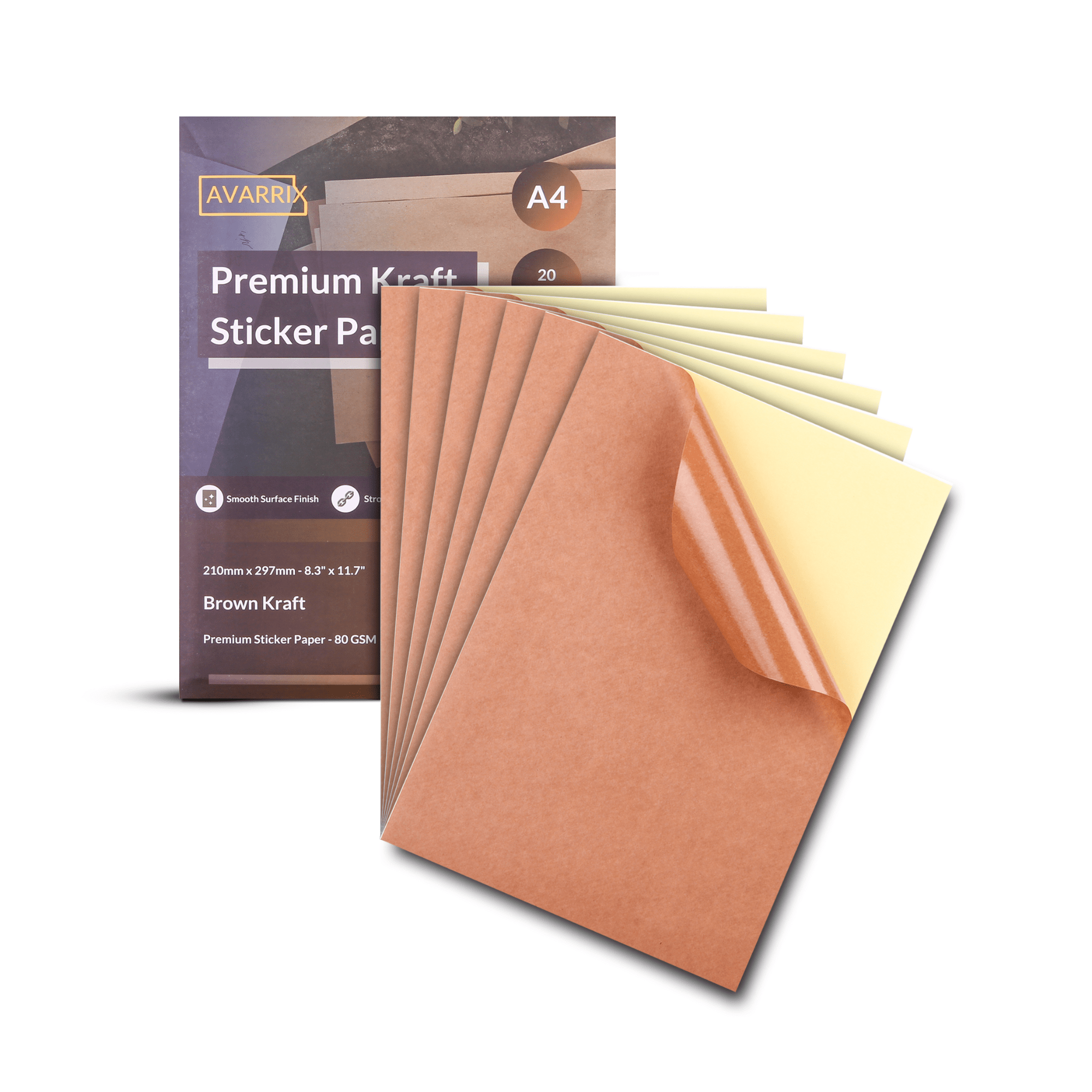 Brown kraft hot sale sticker paper