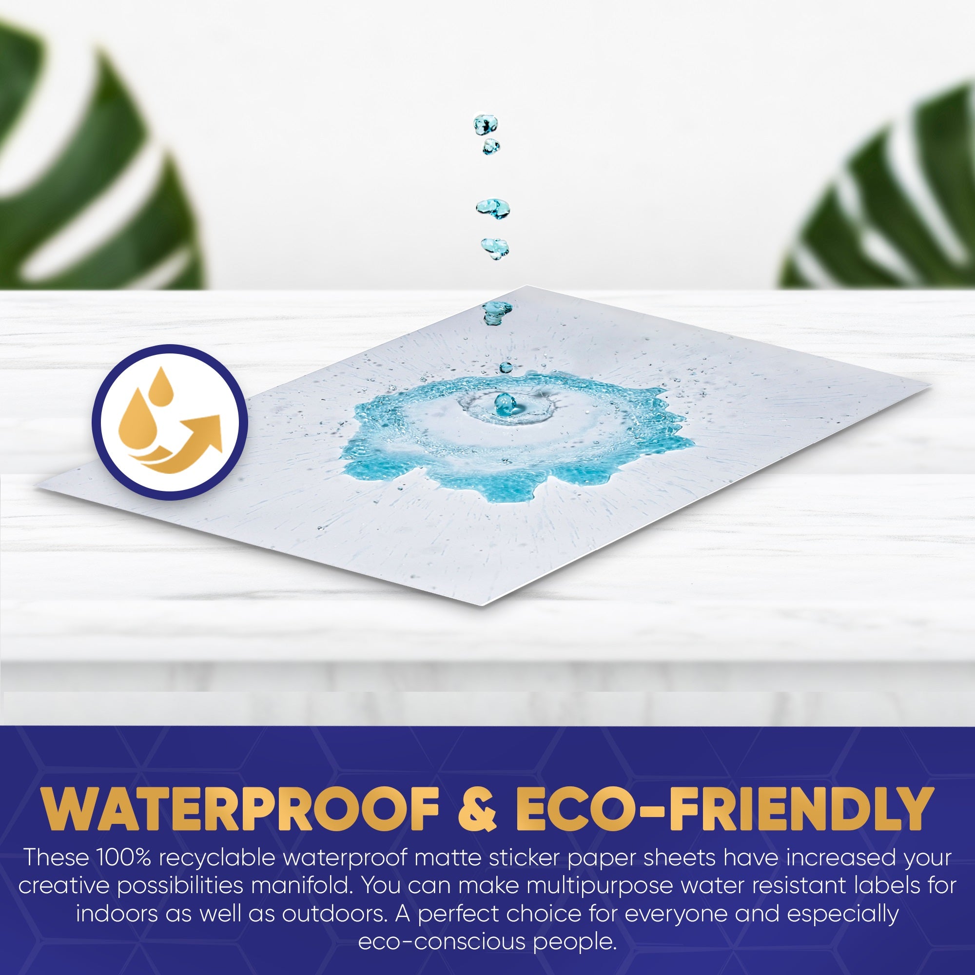 Printable Vinyl Sticker Paper - White Matte - Inkjet & Laser - A3 - 100 Mic