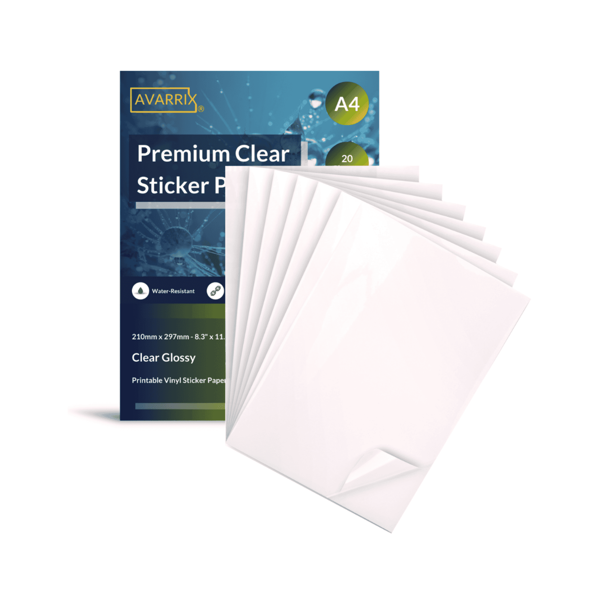 Clear Sticker Paper for Inkjet Printer - 15 Sheets (8.5 x 11) Translucent  Waterproof Printable Vinyl Sticker Paper for DIY Personalized Stickers