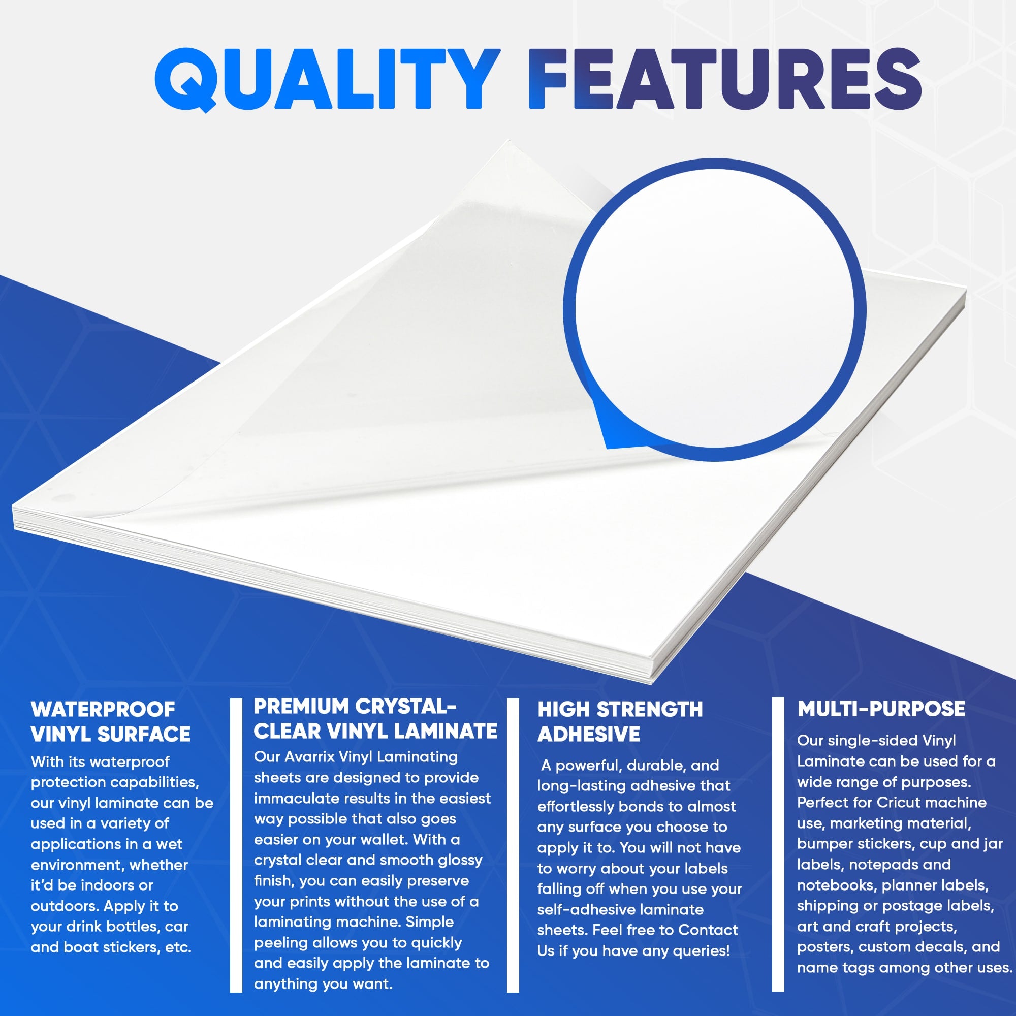 Premium Self Adhesive Laminating Sheets