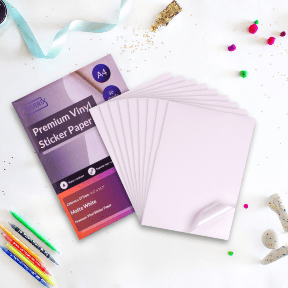 Thick Sticker Paper White Matte Vinyl Sticker Paper | Sticker Paper | Avarrix Pty Ltd