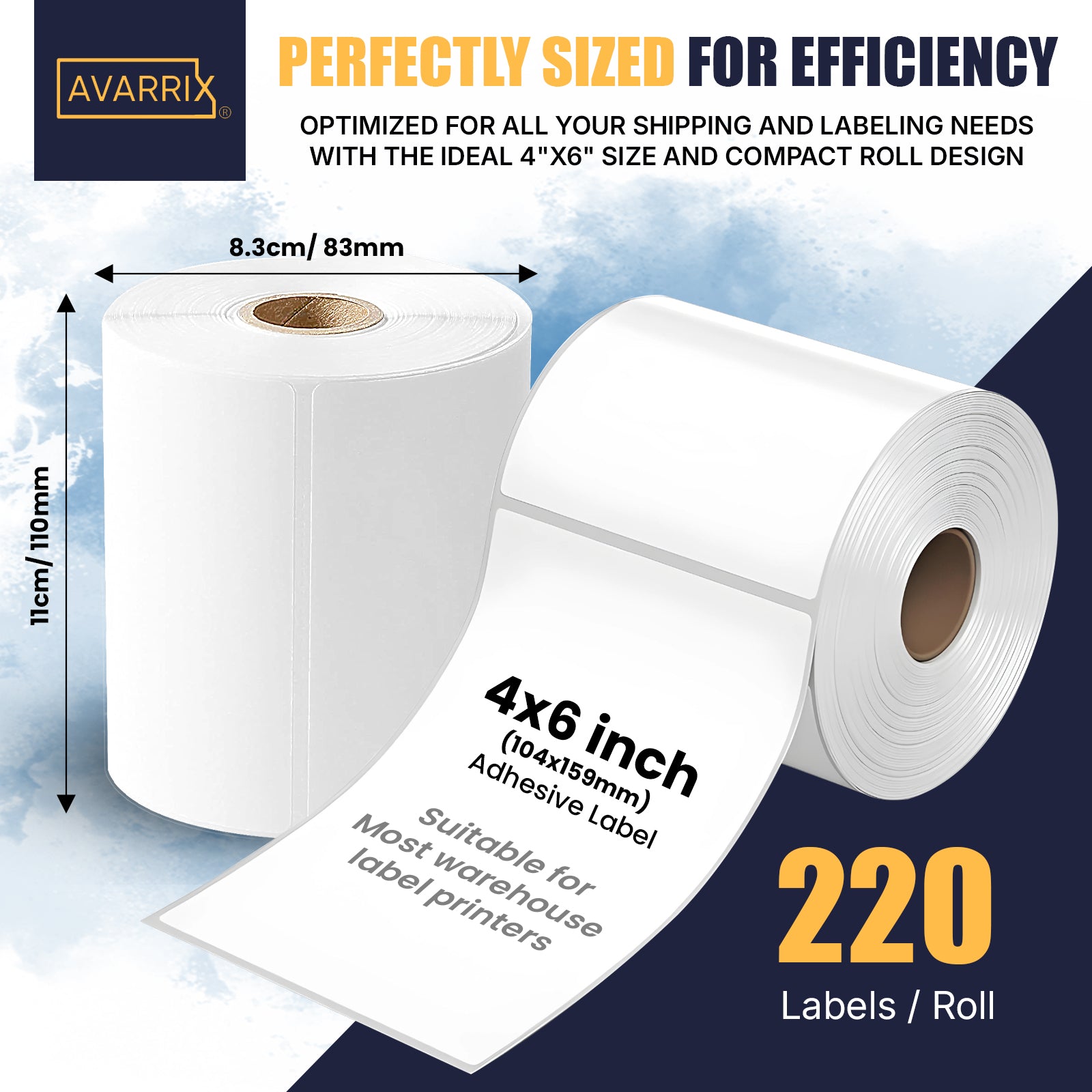Premium 4"x6" Thermal Shipping Labels – 220 Labels/Roll