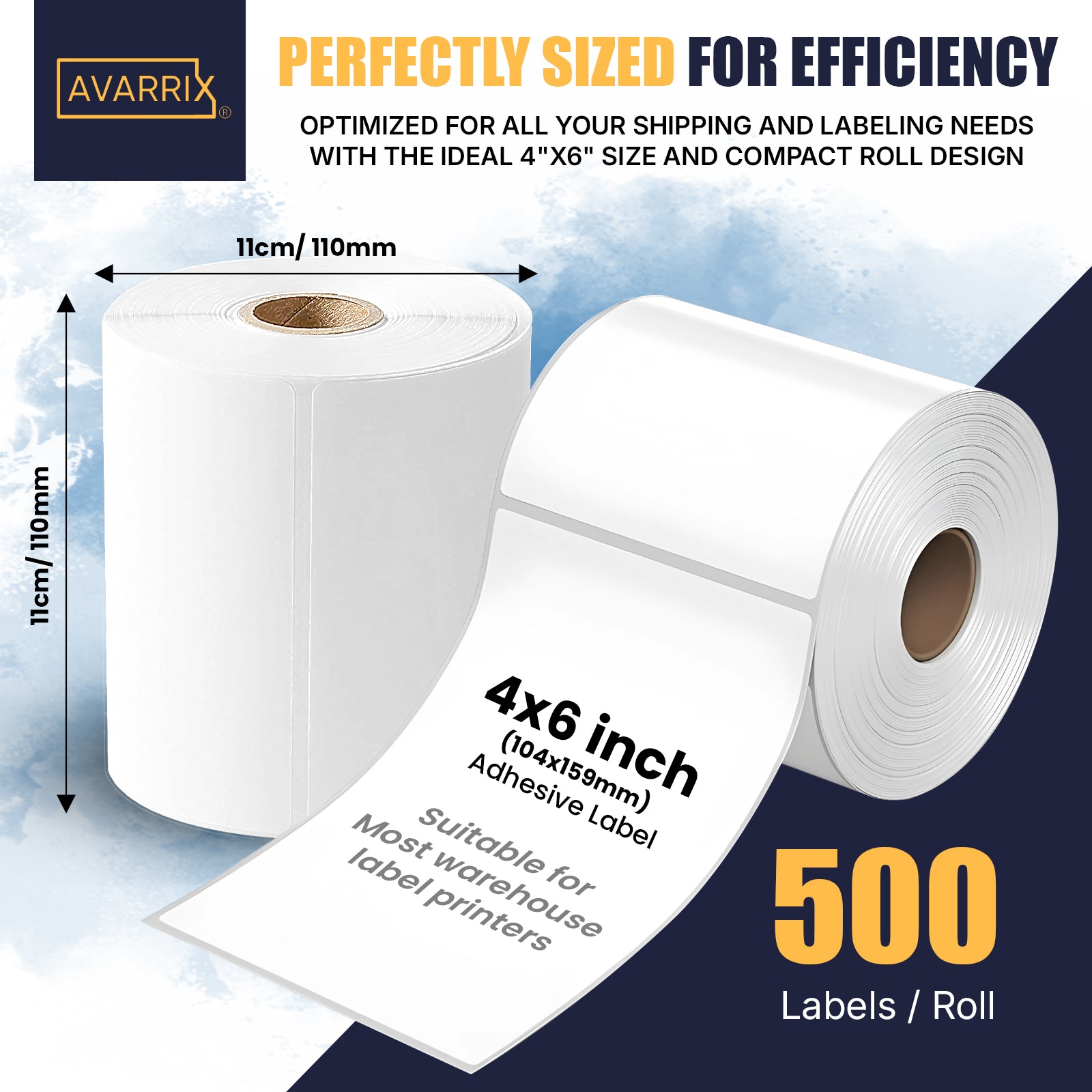 Premium 4"x6" Thermal Shipping Labels – 500 Labels/Roll
