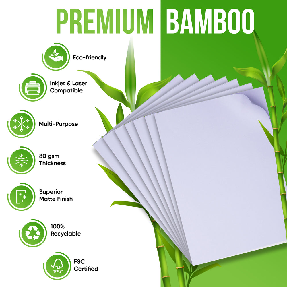 Premium Bamboo Copy Paper - Inkjet & Laser - White Matte - A4 - 80 GSM