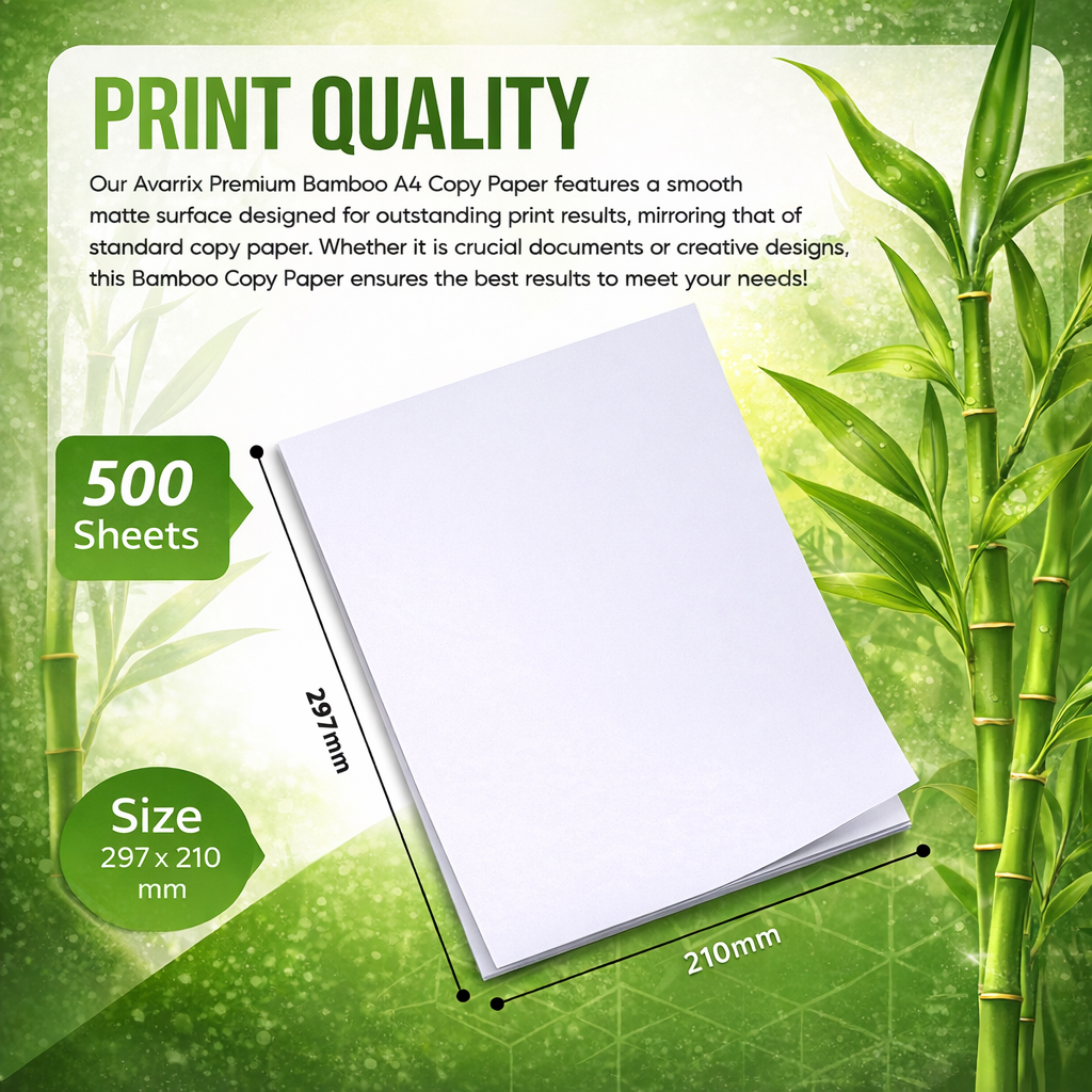 Premium Bamboo Copy Paper - Inkjet & Laser - White Matte - A4 - 80 GSM