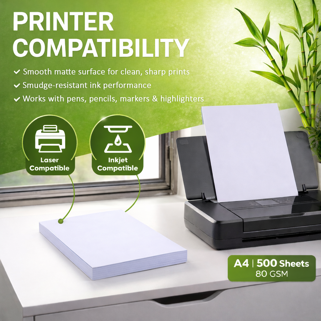 Premium Bamboo Copy Paper - Inkjet & Laser - White Matte - A4 - 80 GSM