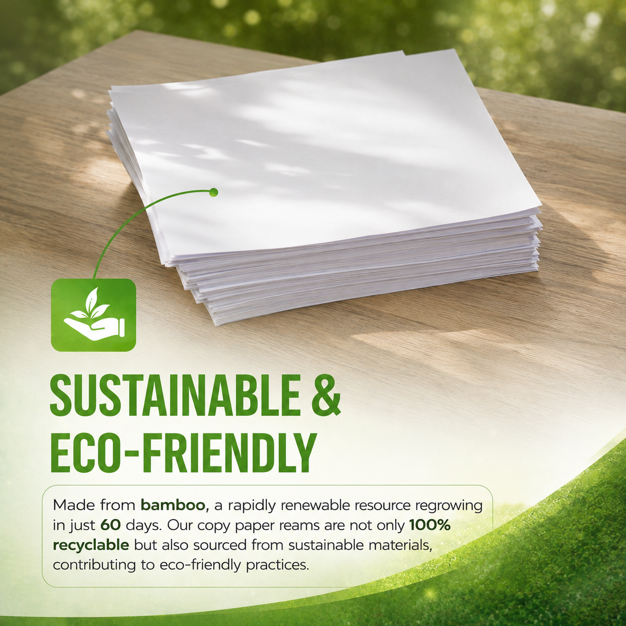 Premium Bamboo Copy Paper - Inkjet & Laser - White Matte - A4 - 80 GSM