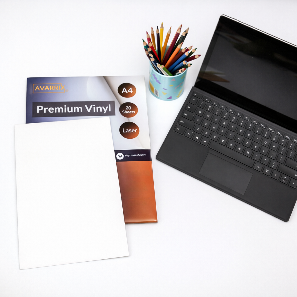 Printable Vinyl Sticker Paper - White Matte - Laser - A4 - 75 Mic