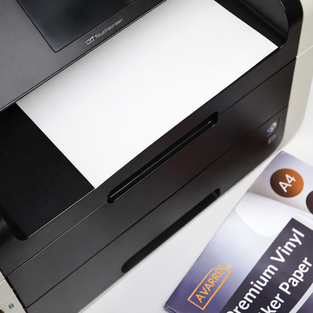 Printable Vinyl Sticker Paper - White Matte - Laser - A4 - 75 Mic
