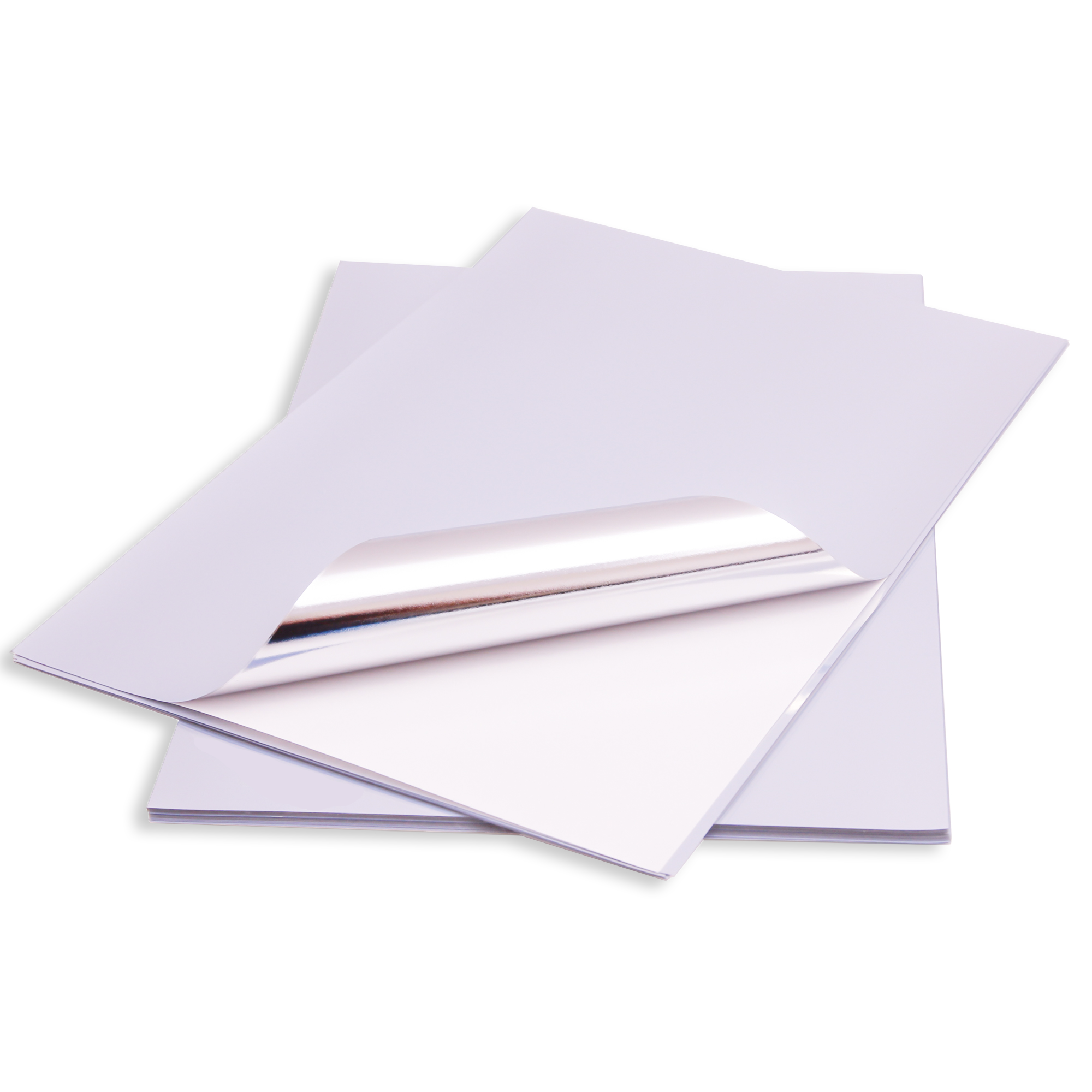 Printable Vinyl Sticker - Metallic Silver Glossy - Inkjet & Laser - A4 - 80 Mic