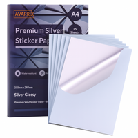 Avarrix Metallic Silver Holographic Vinyl Sticker A4 — hero product shot