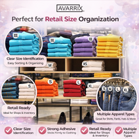 Avarrix Clothing Size Label Stickers 1 Inch Round — size dimensions guide