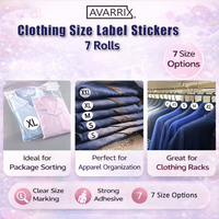 Avarrix Clothing Size Label Stickers 1 Inch Round — size dimensions guide