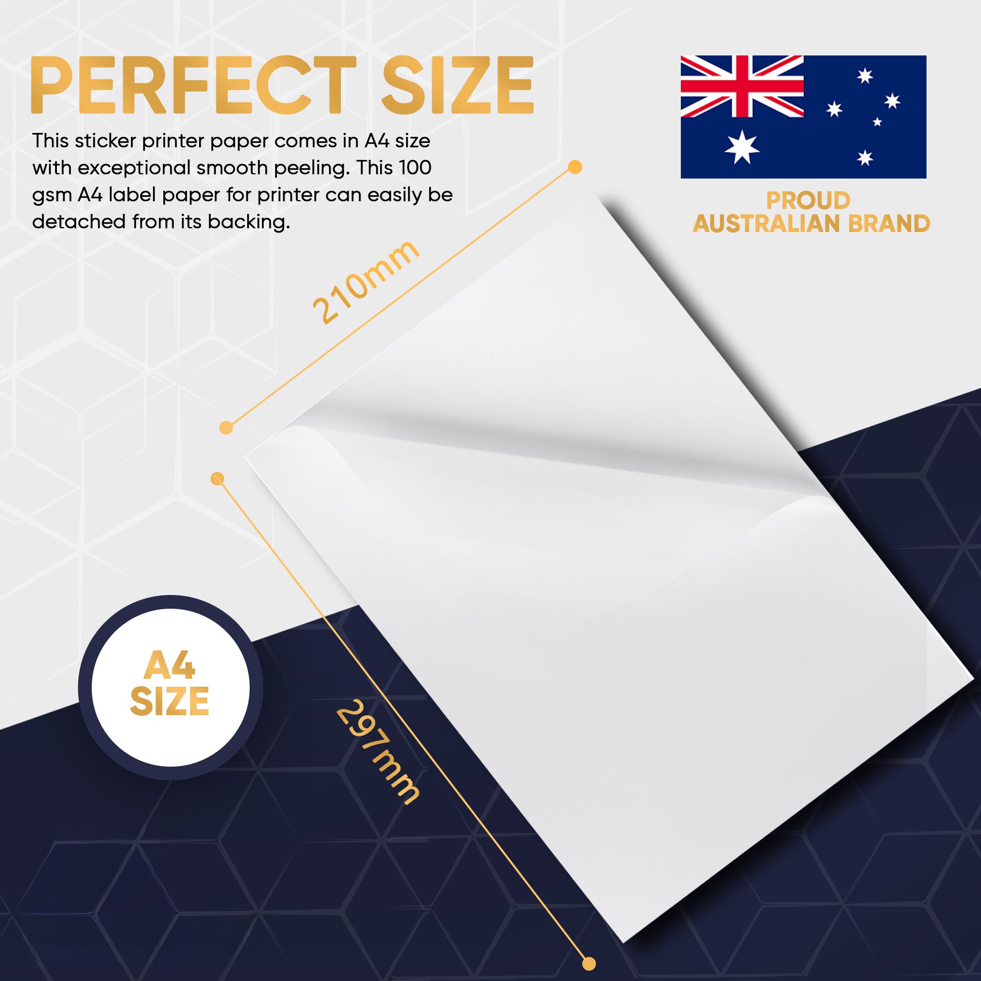 Printable Sticker Paper - Inkjet & Laser - White Matte - A4 - 100 GSM