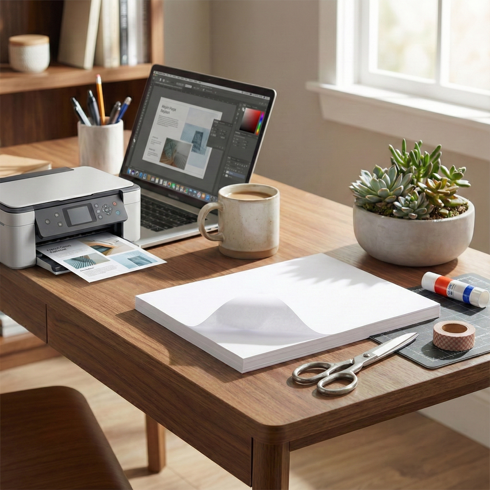 Printable Sticker Paper - Inkjet & Laser - White Matte - A4 - 100 GSM