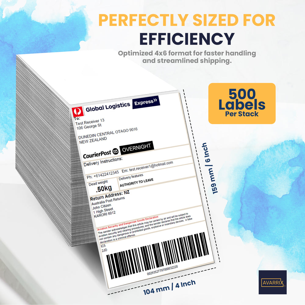 Premium 4"x6" Thermal Shipping Labels – Fanfold – 500 Labels/Pack