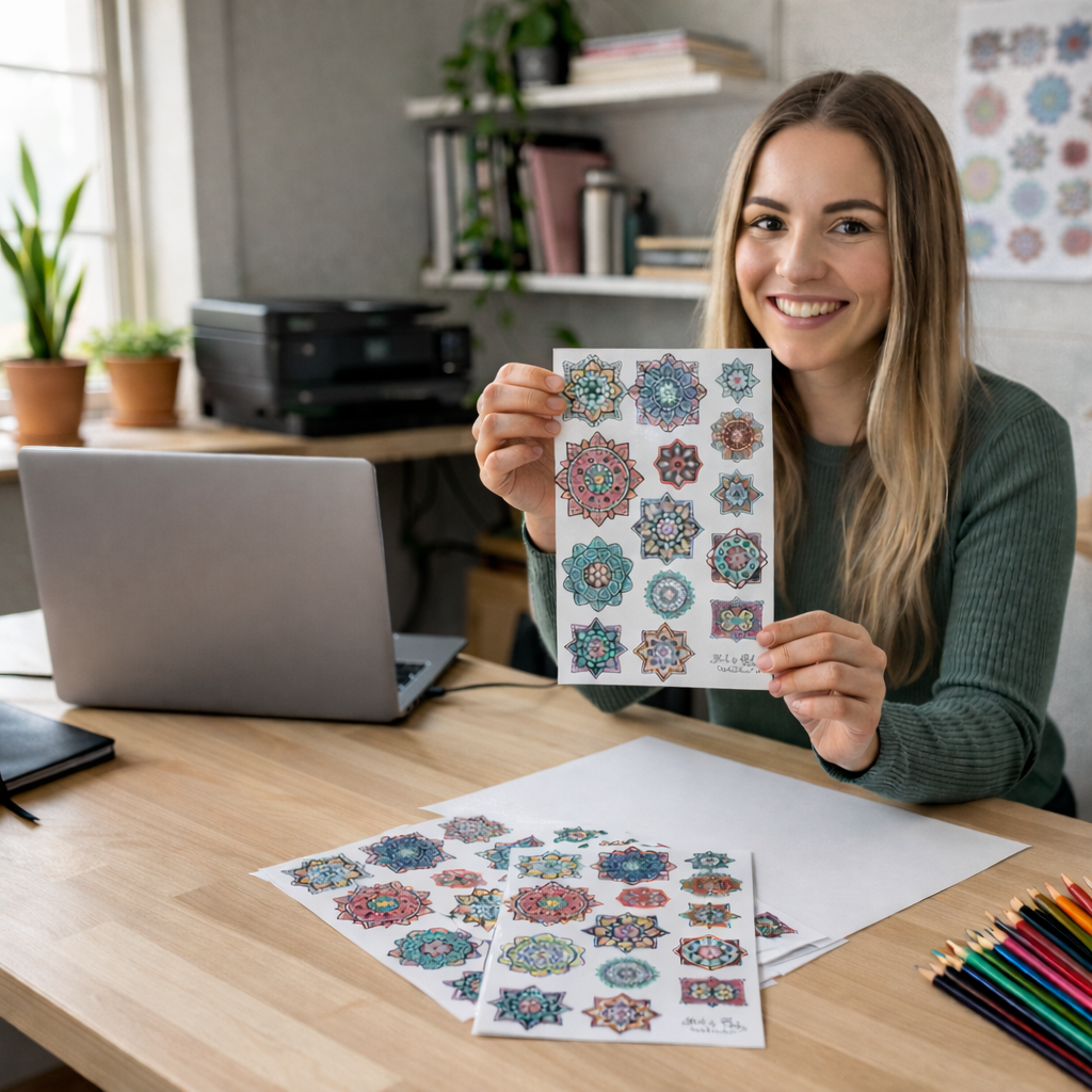 Printable Sticker Paper - White Glossy - Inkjet & Laser - A4 - 90 GSM