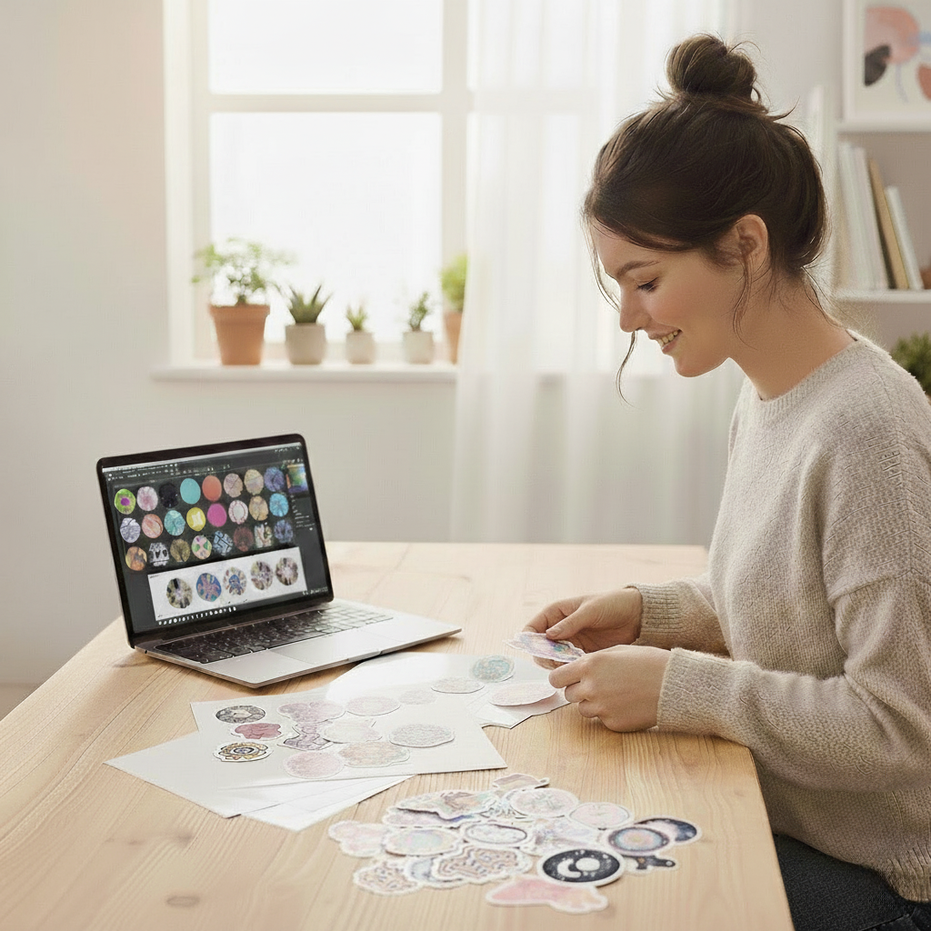 Printable Vinyl Sticker Paper - White Glossy - Inkjet & Laser - A4 - 100 Mic