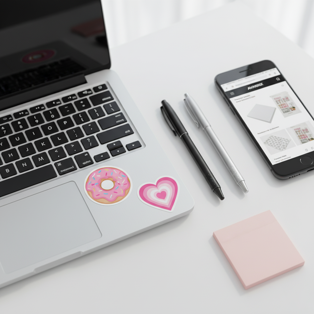 Avarrix matte printable vinyl sticker paper in use, craft and label making lifestyle shot