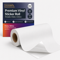 Avarrix 210mm printable vinyl roll, matte white, inkjet and laser compatible, hero product shot