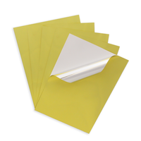 Avarrix Metallic Gold Vinyl Sticker Paper, angled view of stacked A4 glossy gold sheets
