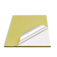 Avarrix Metallic Gold Vinyl Sticker Paper, stack of A4 sheets with top sheet peeling to show adhesive backing