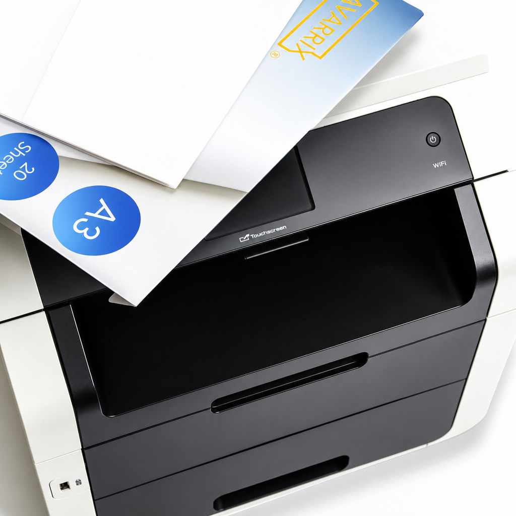Printable Vinyl Sticker Paper - White Glossy - Inkjet & Laser - A3 - 100 Mic